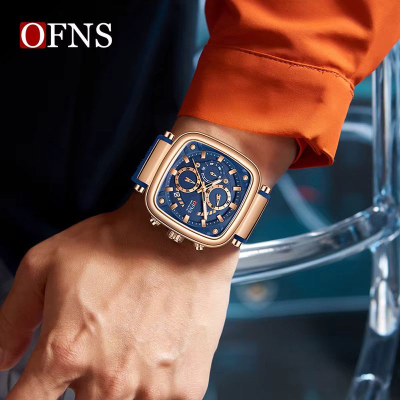 OFNS Chronograph, Quarz, Eckig, Silikonarmband, Herren - Bild 3