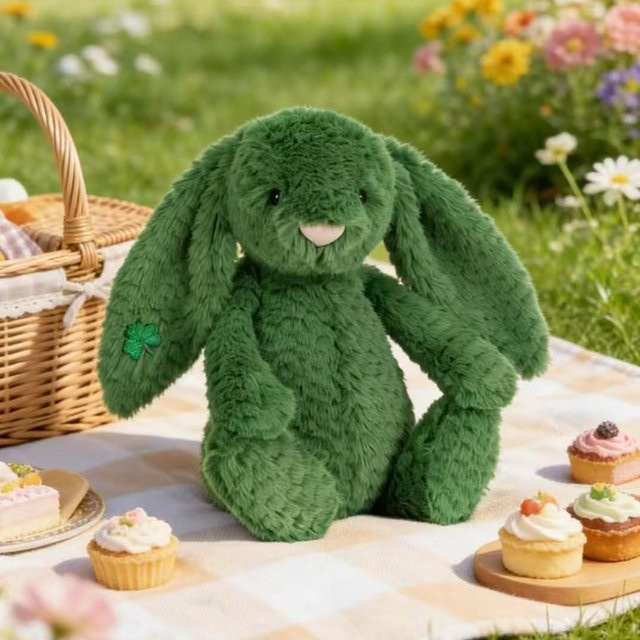 Hase Kaninchen, Plüschtier, 31cm, Grün, ab 14 Jahren - Bild 1