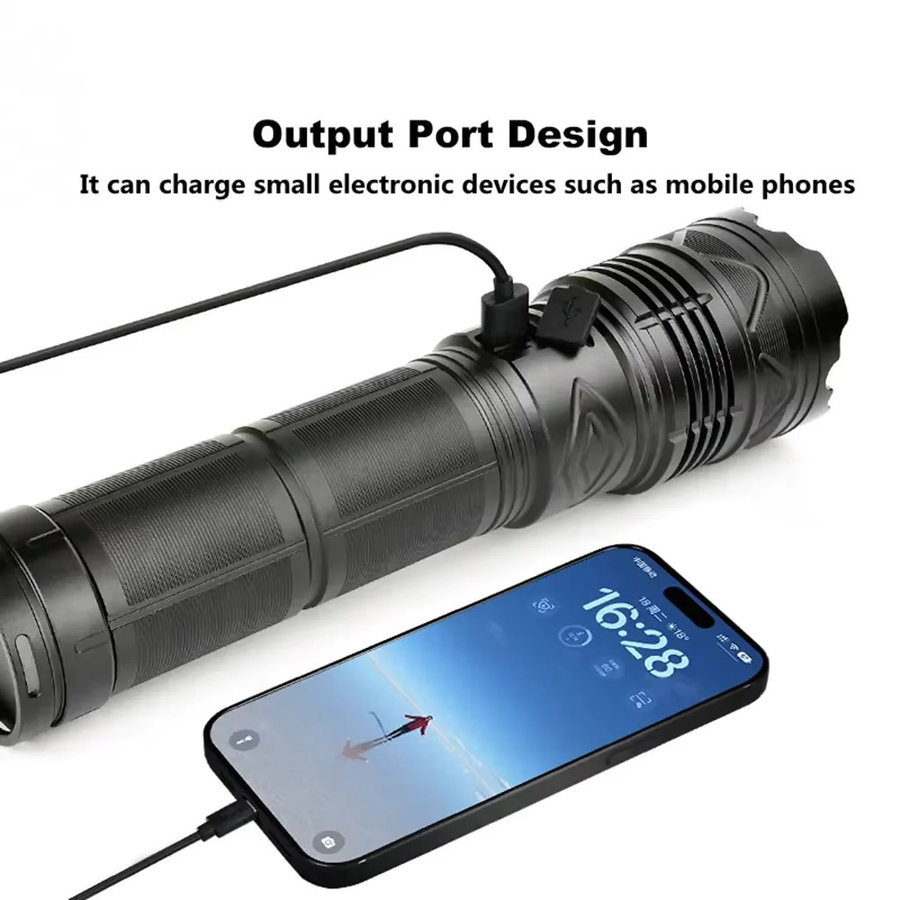 Heinast LED-Zoom-Taschenlampe mit USB-Ladefunktion in Schwarz - Bild 6