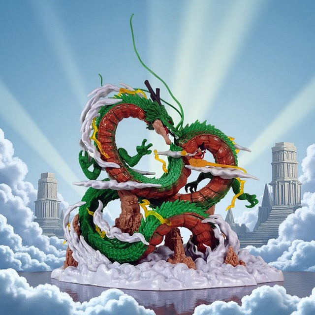 Bandai Dragon Ball Anime Figur Shenron und Goku Modell aus PVC, Multicolor, Höhe: 27 cm - Bild 1