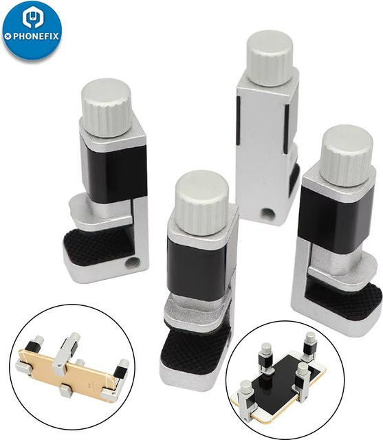 DIYPHONE 4er Set Einstellbare Handy Bildschirm Reparatur Klemmen aus Metall in Silber für Universal LCD Display Befestigung - Bild 1
