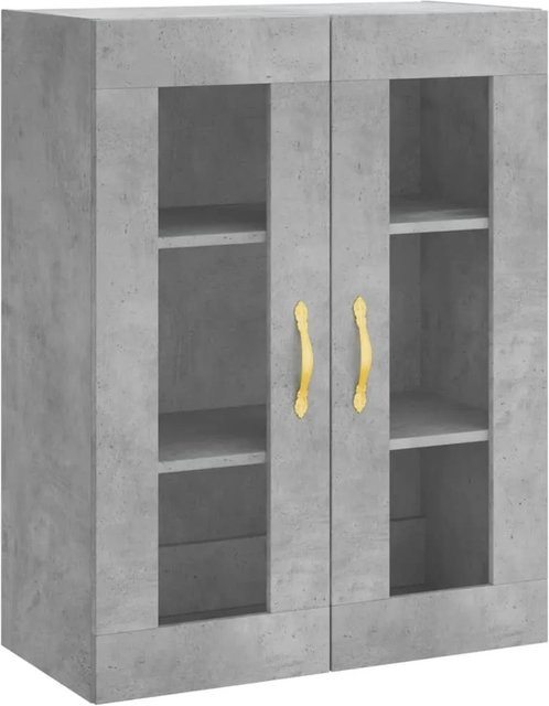 vidaXL Wandschrank in Betongrau mit Glastüren, B/T/H: 69,5 x 34 x 90 cm - Bild 1