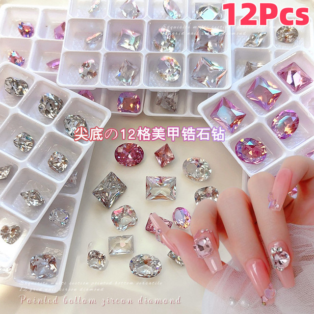 MAFANAILS Nagelkunst-Strasssteine, 12 Stück, gemischt, glänzend - Bild 1
