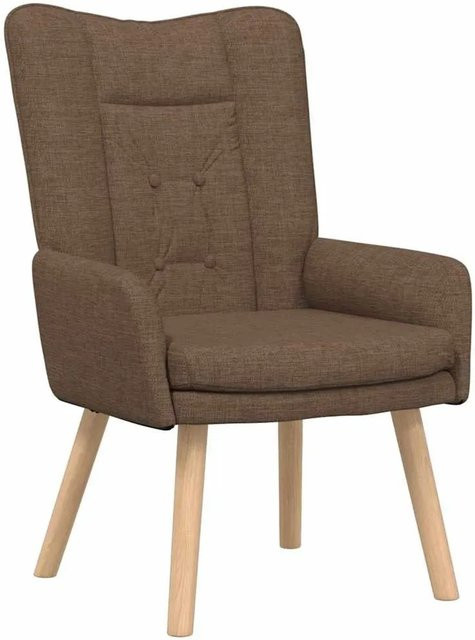 vidaXL Relaxsessel Braun mit Armlehnen aus Stoff und Stahlgestell, B/T/H: 63 x 67 x 94 cm - Bild 1