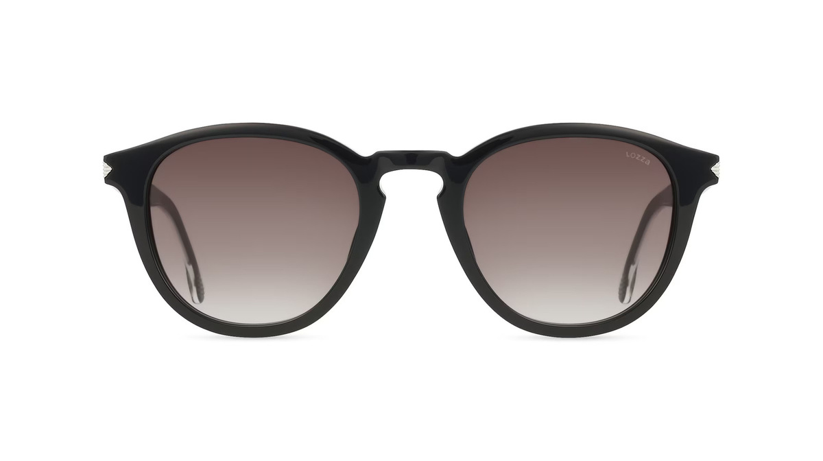 Lozza SL4373 Sonnenbrille, Vollrand, Panto, Acetat, Unisex, schwarz - Bild 1