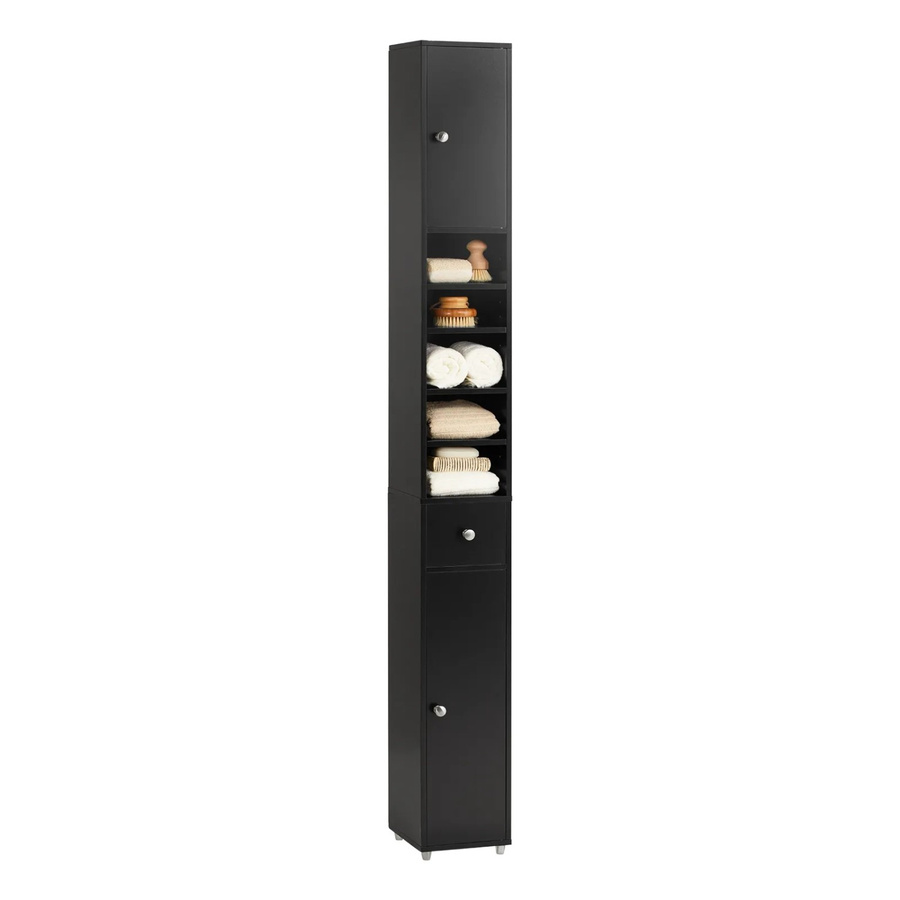 SoBuy Badzimmerschrank Hochschrank mit verstellbaren Einlegeböden, Schwarz, B/T/H: 20 x 20 x 180 cm - Bild 2