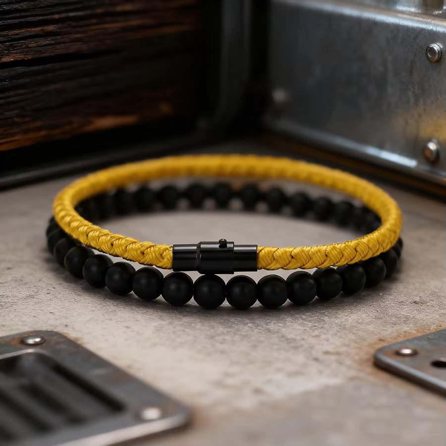 Noter Armband-Set, Onyx-Stein, Schwarz, Herren - Bild 1