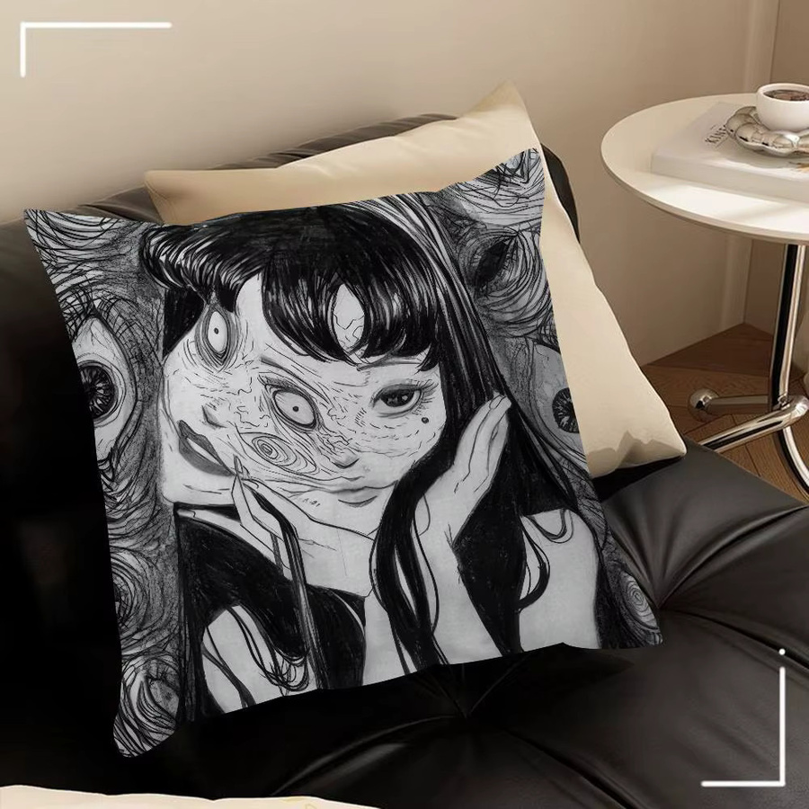 KAYOU Junji Ito Horror Anime Kissenbezug mit Grafikdruck für dein Sofa, B/B/H: 30 x 30 x 30 cm - Bild 5