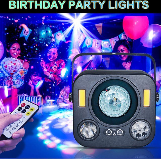 QUNAO Magic Ball Laser Lichtprojektor mit Sprachsteuerung und DMX für DJ, Hochzeit und Bühne, RGB Bunt mit Wassermuster und Strobe-Effekt - Bild 1