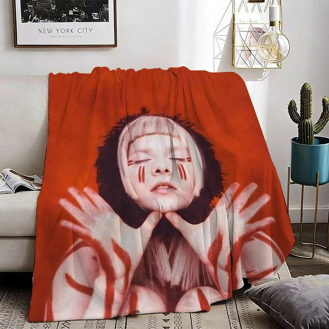 Album A-Aurora Singer Throw Flanelldecke in Weiß und Rot, leichte Sommerdecke mit 240g Gewicht - Bild 1
