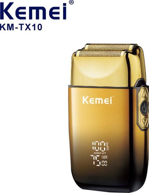 Kemei TX10 Elektrorasierer für Herren, Gold - Bild 1