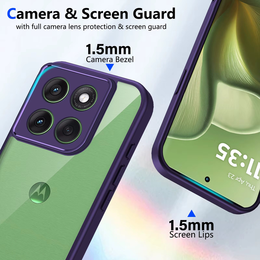 Stoßfeste Luxus Schutzhülle für Motorola Moto Edge Serie in Blau - Bild 3