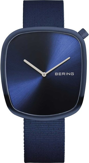 Bering Herrenuhr Pebble, Quarz, Edelstahl, 40 mm, Blau, Textil/NATO - Bild 1