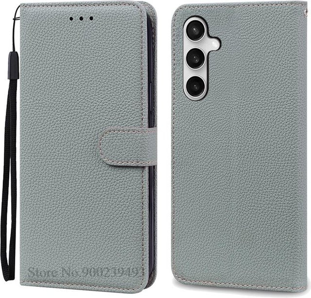Samsung Galaxy A17 Brieftasche Leder Klapphülle in Grau - Bild 1