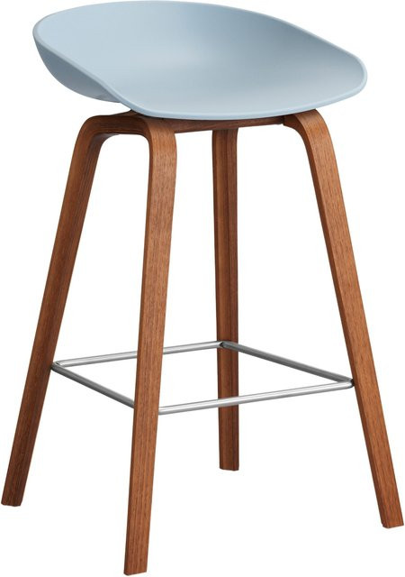 HAY About A Stool AAS 32 Hocker in Blau mit Eichenholz oder Walnussholz und Polypropylen - Bild 1