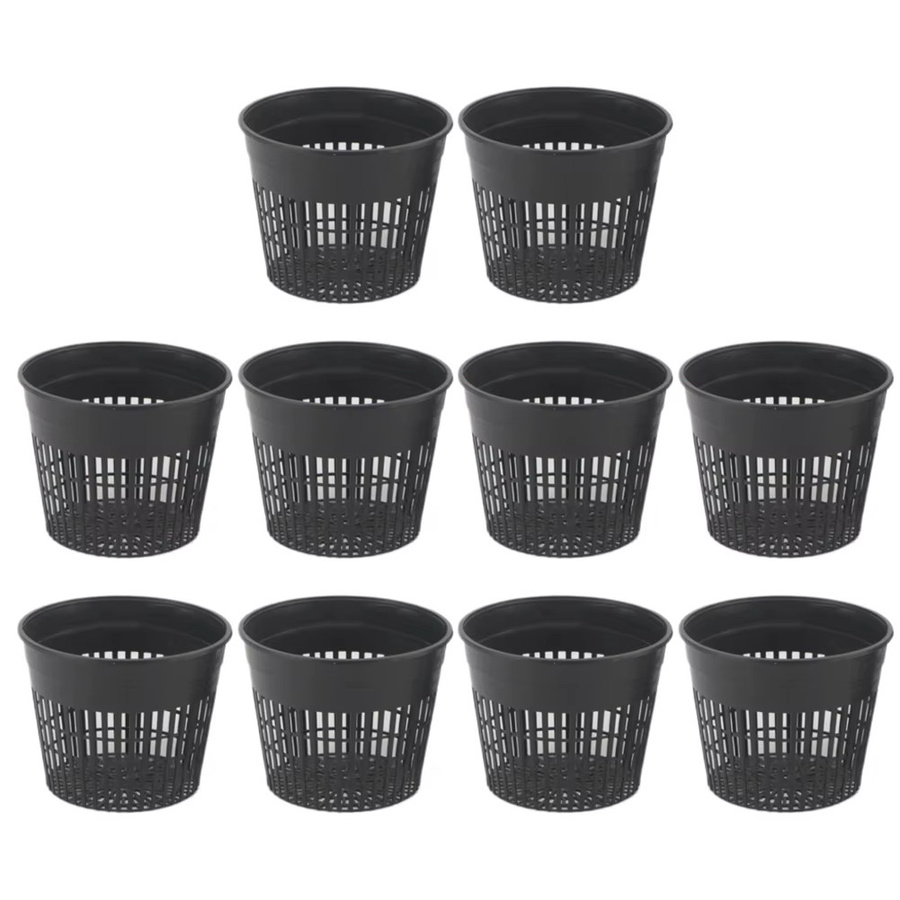 Vibratite 10er-Pack Runde Pflanzenkörbe für Teich-Ökosysteme aus schwarzem Kunststoff mit verbessertem Zirkulationsdesign - Bild 3