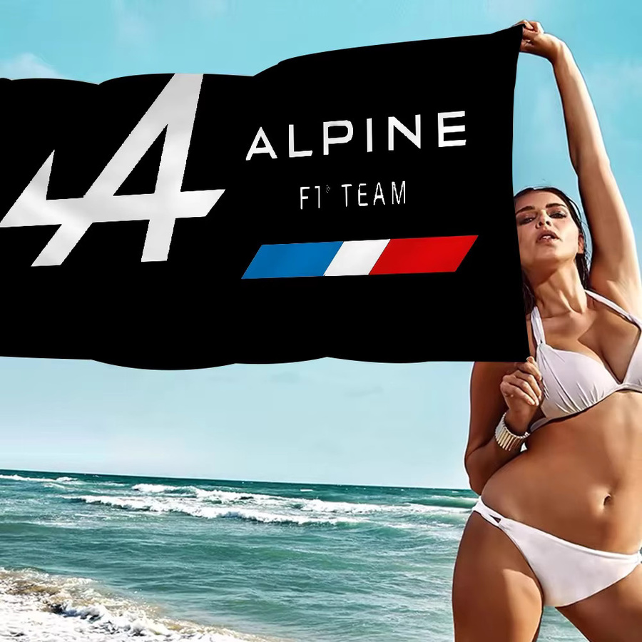 A-Alpine Automobile Mikrofaserdecke mit Grafikdruck, schnell trocknendes und super saugfähiges Strandtuch aus Polyester - Bild 2