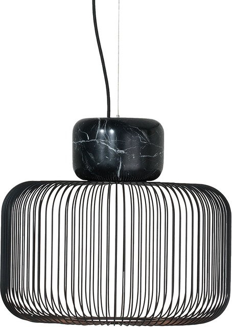 B.Lux Keshi S50 LED-Pendelleuchte in Schwarz aus Metall und Marmor, dimmbar, Warmweiß - Bild 1