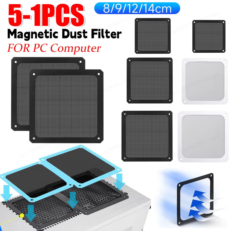 APWIKOGER PC Staubfilter aus schwarzem PVC, zuschneidbares Mesh für Computer-Kühlung, 80mm/90mm/120mm/140mm - Bild 2
