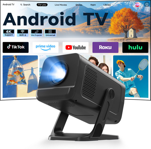 LYNCast X1AR Kompakter 4K UHD Projektor mit Kurzdistanz-Projektion, Wi-Fi 6 und Bluetooth 5.4 in Schwarz - Bild 1