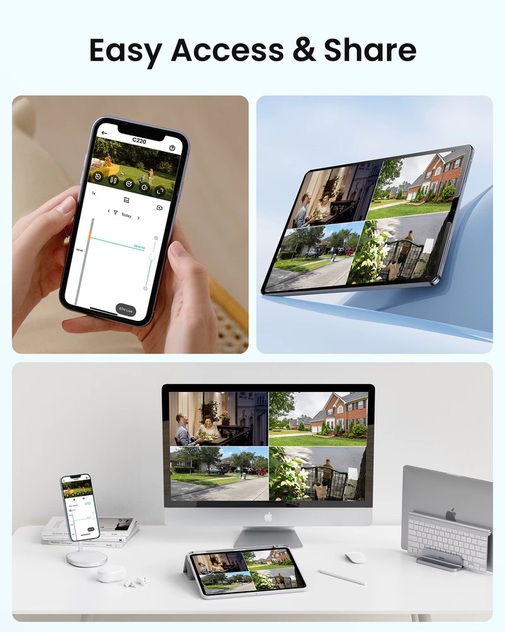 ZOSI 4K PoE CCTV Sicherheitskamerasystem C220 mit 8MP IP-Kameras für Innen und Außen, 2-Wege-Audio, 8CH NVR (16CH erweiterbar), Farbe: Weiß - Bild 7