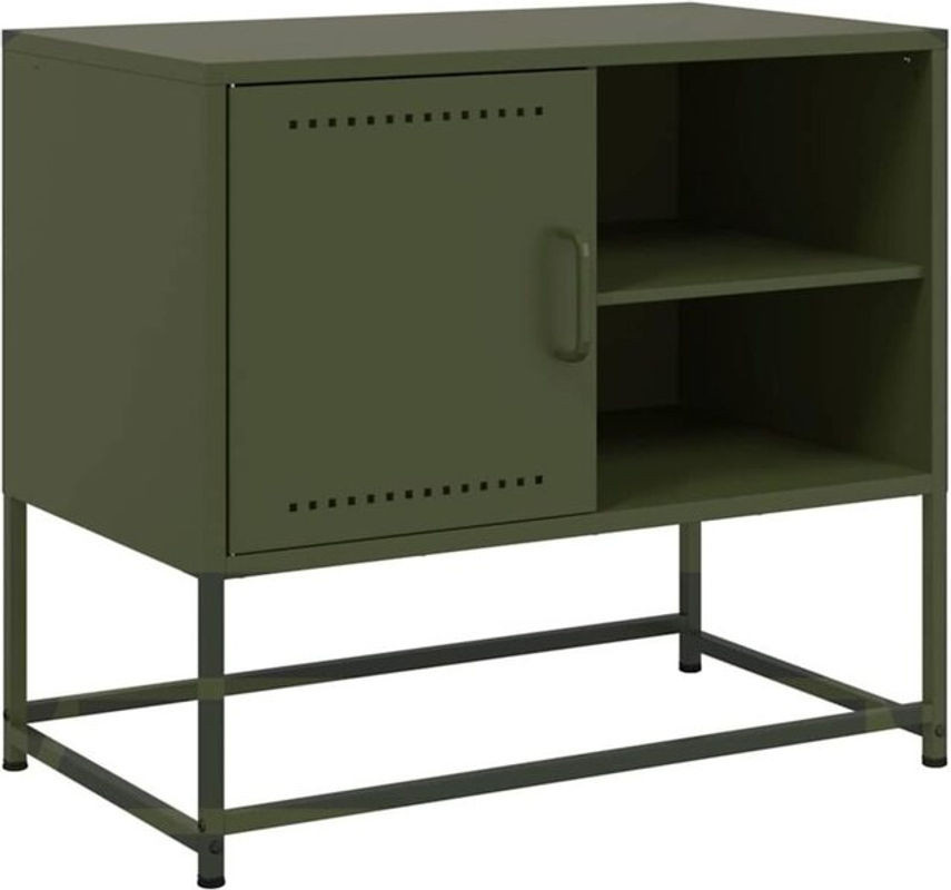 Vidaxl TV-Schrank aus Stahl im Industrial Design, Grün, B: 68 cm, T: 39 cm, H: 60,5 cm - Bild 1