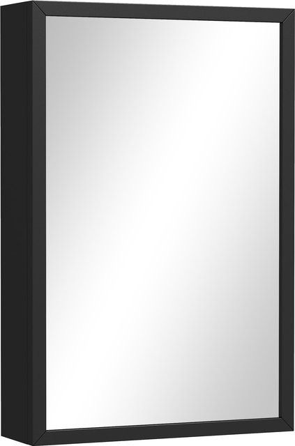 Aosom Spiegelschrank Schwarz mit 3 Etagen, Badezimmerschrank und Medizinschrank, B/T/H: 40 x 12 x 60 cm - Bild 1