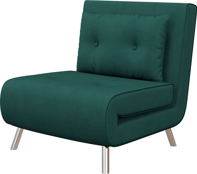 HOMCOM Schlafsessel mit Bettfunktion als Klappsessel und Einzelsofa in Samtoptik, Dunkelgrün, B/T/H: 77 x 88 x 83 cm - Bild 1
