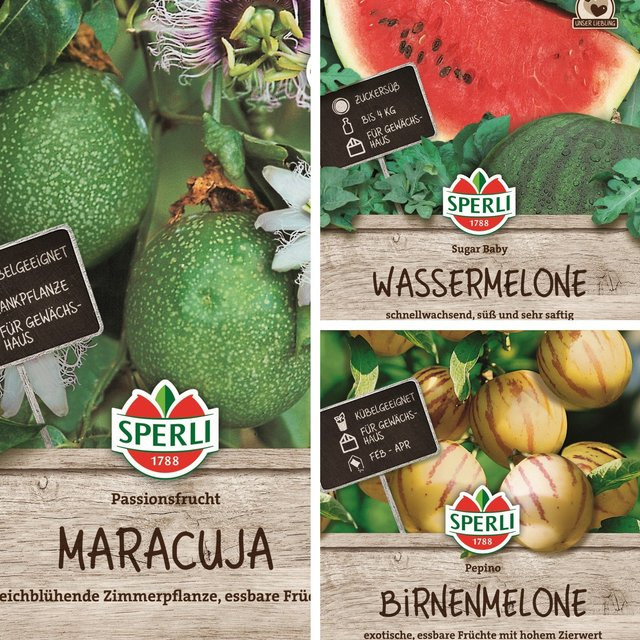 SPERLI Samen-Set Exotische Früchte-Kollektion mit 3 x Saatgut, Mehrfarbig - Bild 1