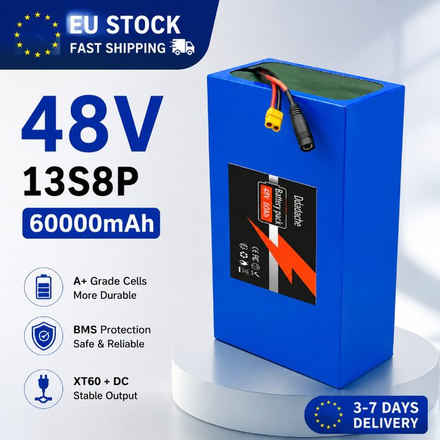 Ryobi 48V 60000mAh Lithium-Akkupack 13S8P mit Smart BMS und USB-C, blauer 18650 Li-Ion Akku für E-Bike, Elektroroller und Solarenergie-Speicher - Bild 1