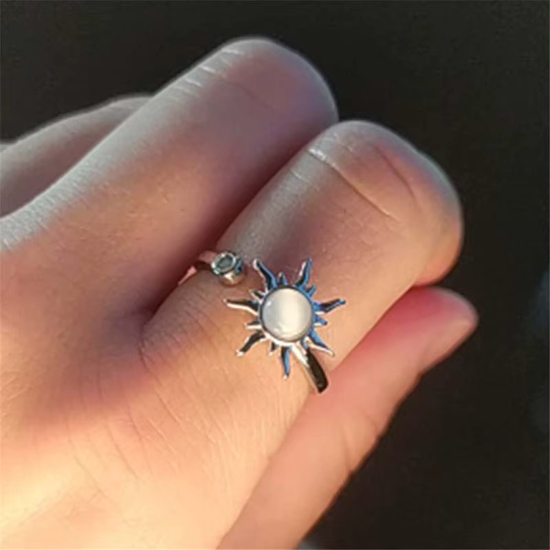 SMJEL Fidget Spinner Ring, Kristall, Silber, Damen - Bild 2