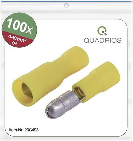 Quadrios 23C493 Rundstecker aus Messing Gelb 100 Stück für 4mm² bis 6mm² - Bild 1