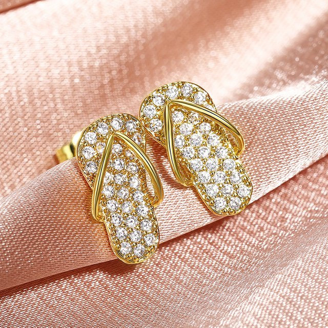 Huitan Chic Ohrstecker, Gold, Zirkonia, Damen - Bild 1