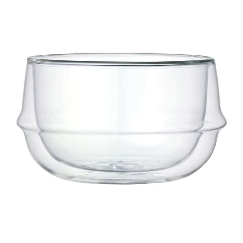 YWDL Doppelwandige Hitzebeständige Glasschüssel für Frühstück Joghurt Haferflocken Salat, Transparent, 350 ml und 550 ml Fassungsvermögen - Bild 6