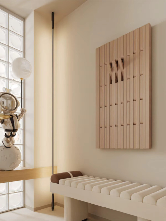 Oeny Wandgarderobe aus Holz mit Regal und Kleiderständer in Weiß - Bild 1