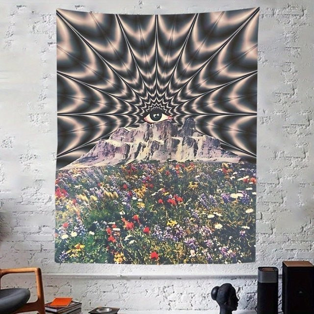 VIKAMA Wandteppich mit abstraktem Kunstdesign aus Stoff für deine Wanddekoration, B: 60 cm, H: 40 cm - Bild 1