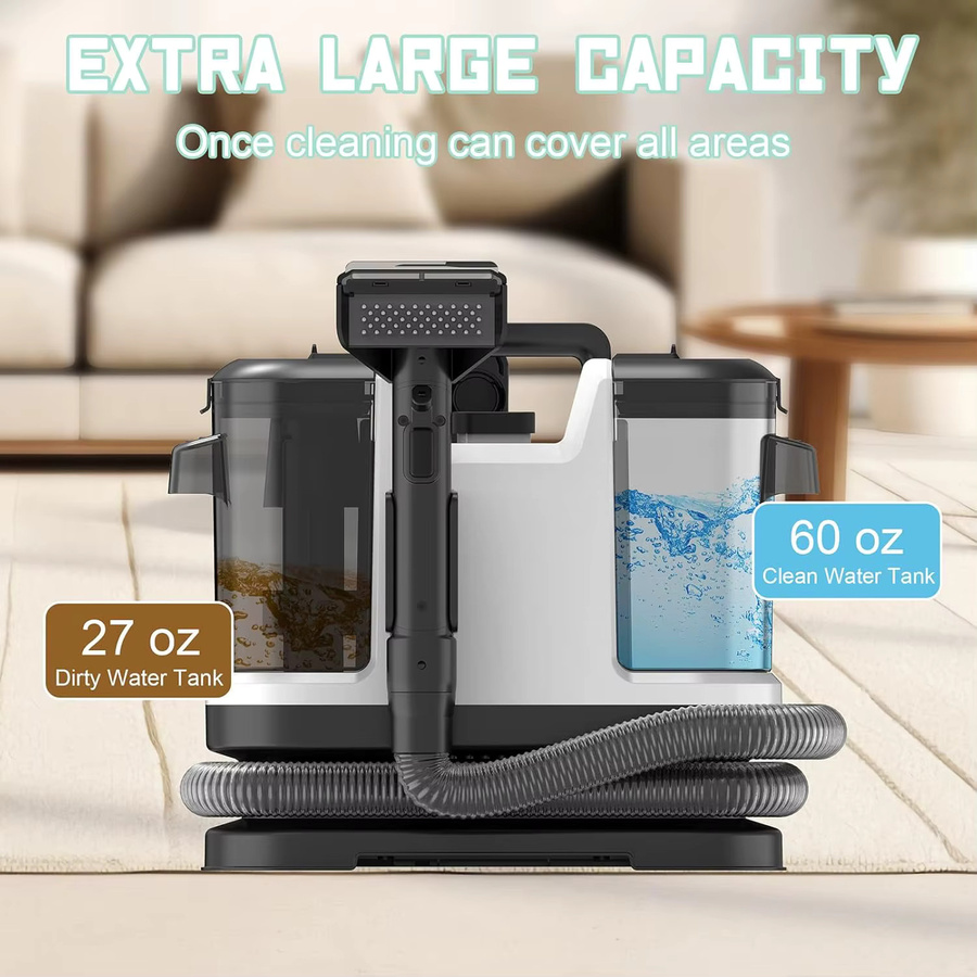 Seeiswork Tragbarer Teppichreiniger mit Sprüh- und Saugfunktion, 500W All-in-One Polsterreiniger für Tierhaare und Flecken - Bild 3