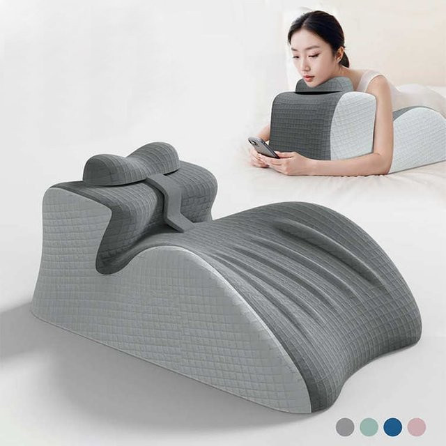 HEHUAI HT Ergonomisches Keilabsatzkissen als multifunktionales Lesekissen und Rückenstütze in Schwarz oder Grau - Bild 1