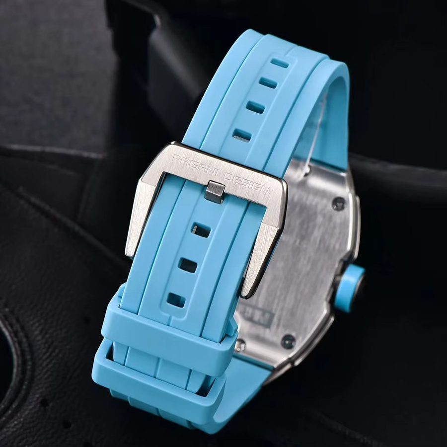PPAGANI DESIGN Armbanduhr, Quarz, Edelstahl, Silikonarmband, Herren - Bild 4
