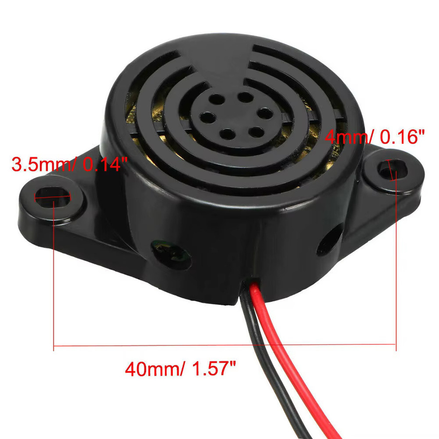 Elektronischer Alarm Summer mit 100dB in Schwarz für DC3V-24V, kontinuierlicher Beep-Ton für Arduino und Fahrzeuge - Bild 3
