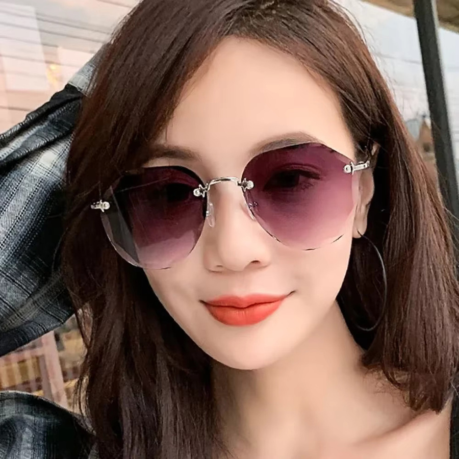 XaYbZc Sonnenbrille, randlos, Metall, multicolor, Damen - Bild 2