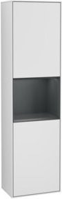 V&B Hochschrank Finion mit LED-Beleuchtung und Glastüren in Weiß, B/T/H: 41,8 x 27,0 x 151,6 cm - Bild 1
