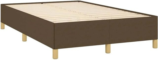 vidaXL Bettgestell ohne Matratze in Dunkelbraun mit Stoffbezug, B/T/H: 120 x 200 x 35 cm - Bild 1