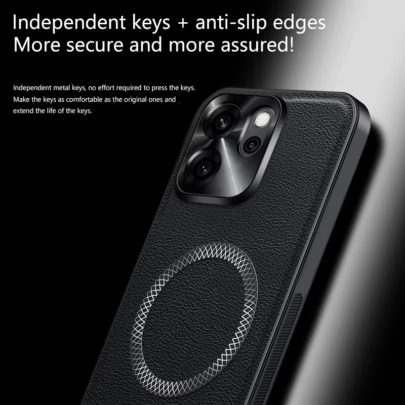 Stoßfeste MagSafe Handyhülle mit Metall-Kameraschutz für OPPO Reno 14 13 12 11 10 Pro und Reno 14F 13F 12F 11F von CYYWN in Schwarz oder Grün - Bild 4