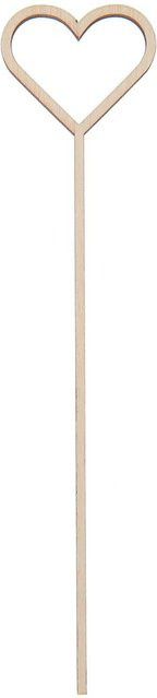 Rico Design Holzpicker Herz aus Holz, Breite: 26 cm, Höhe: 5 cm - Bild 1