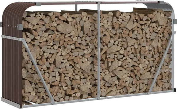 vidaXL Kaminholzunterstand aus verzinktem Stahl in Braun B/T/H: 180 x 45 x 100 cm