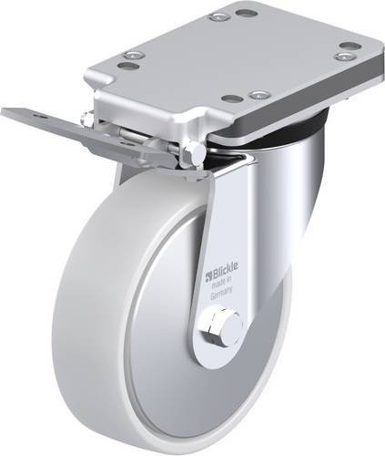 Blickle Lenkrolle LK-PO 160K-IS-FA mit Feststeller, Rad-Durchmesser: 16 cm, Tragfähigkeit: 450 kg, verzinkt - Bild 1