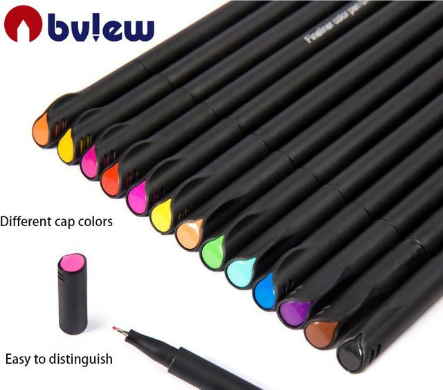 Bview Art Fineliner Set mit 12 Farben, 0,4 mm Spitze für präzise Zeichnungen und zum Schreiben, Multicolour - Bild 1