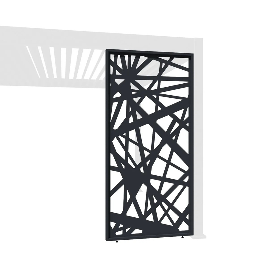 Weide Dekorative Aluminium Wand für Weide Pergola mit abstraktem Design in Anthrazit, Breite: 123 cm, Höhe: 235 cm - Bild 2