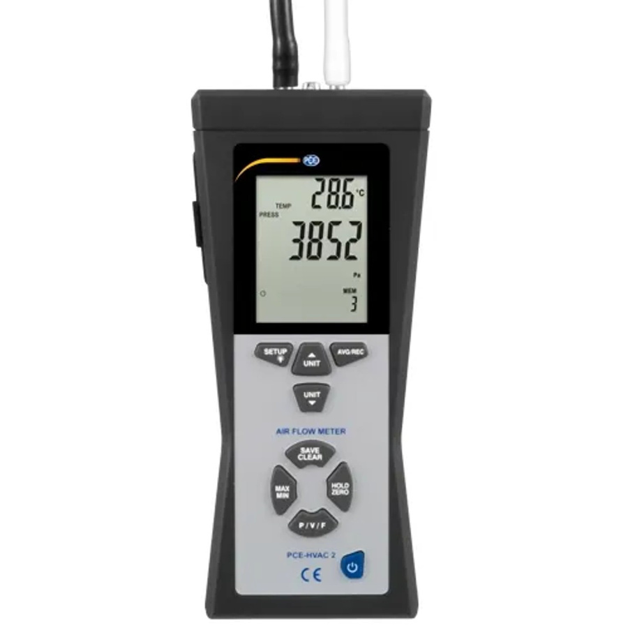 PCE Instruments Staurohr Anemometer PCE-HVAC 2 Druck und Strömungsmesser in Schwarz - Bild 3